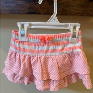 Circo Toddler Girls Orange and White Tiered Skort Skirt Size 2T